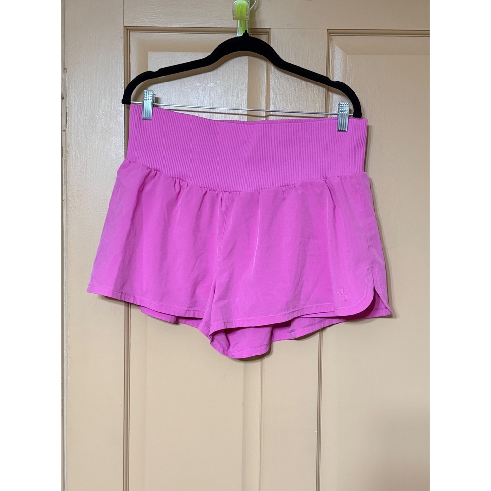 Joy Lab Pink High Waisted Ribbed Waist Athletic Running Shorts XXL